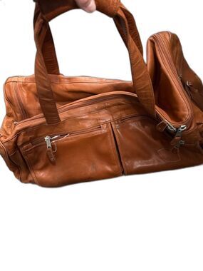 Men's Leather Duffel Bag in Saddle Brown